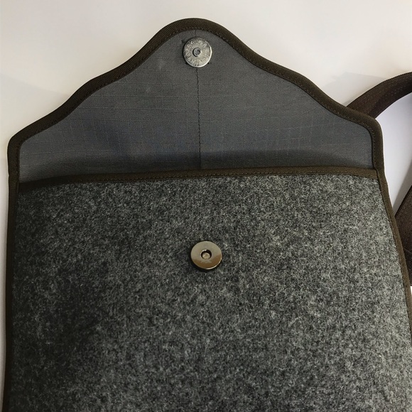 Material Things Unisex Gray Brown Crossbody Bag - Picture 5 of 8